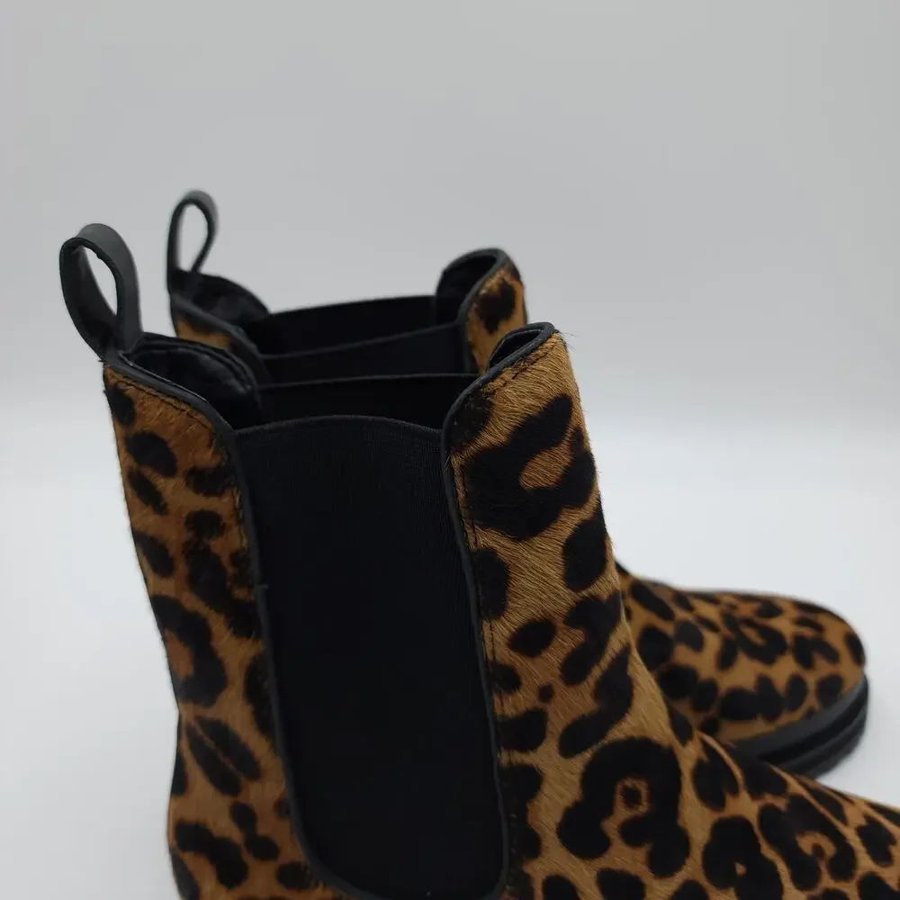 Aerosoles Camila Chelsea Boot in Leopard Print Combo Leather Size 7